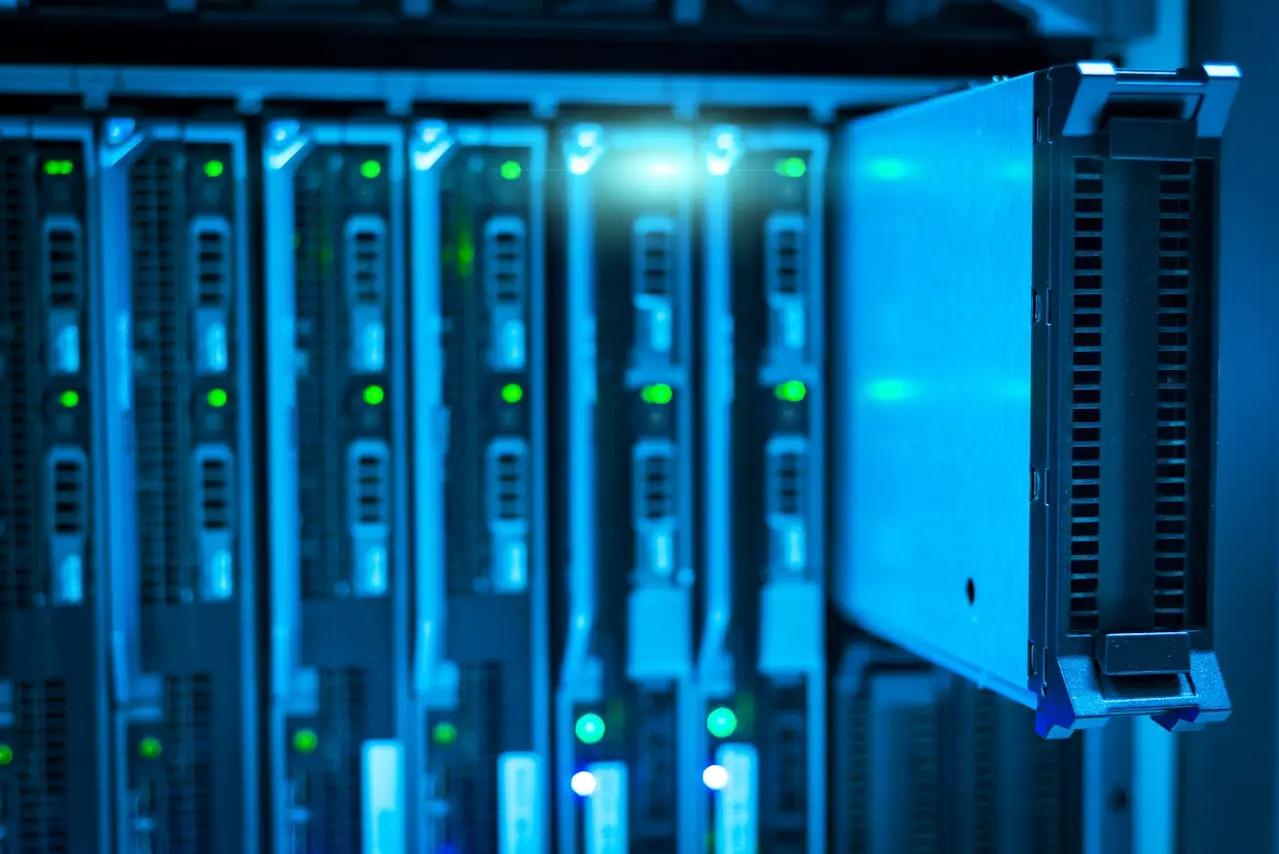 A rack of website servers