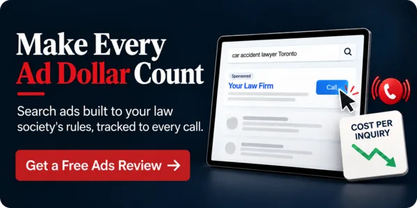 Get a free Google Ads review for your Canadian law firm.