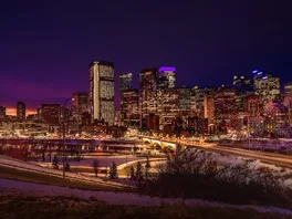 Calgary, Alberta skyline at night